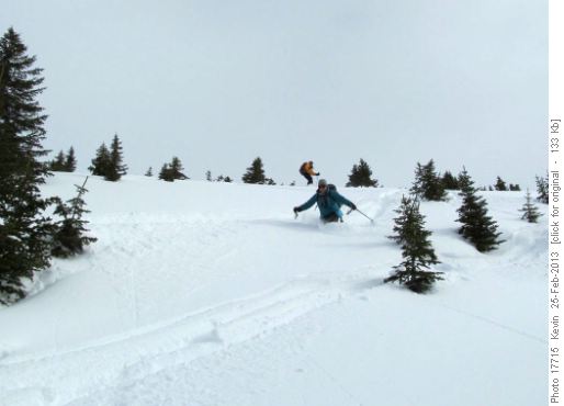 Nancy blasting down the ridge