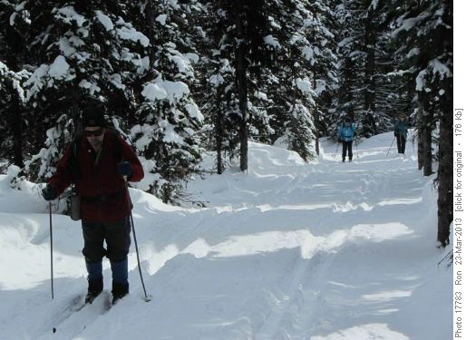 Ron, Nancy & Barb heading up the snowy Blueberry trail