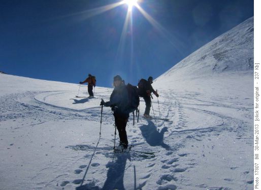 {147 Stan B}, {810 Leslie J} and {256 Arnold W} on the Baker Glacier