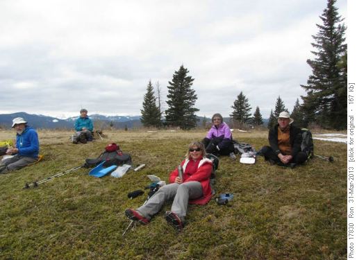 Lunch on Mesa Butte. Arnold/ Nancy/ Barb/ Brenda/ Dave