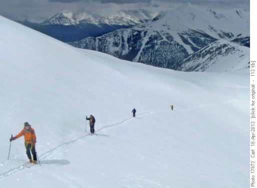 Final ascent to the Purple Peak/Unity Peak col (Ptarmigan lift in background)
