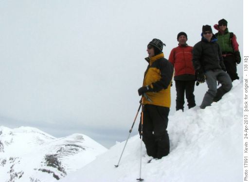 Wallace, Carl, Clifton and Liz on the summit of Cirque West