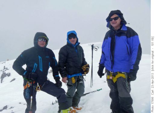 Bob, Clifton and Terry on the summit of Crowfoot Mtn