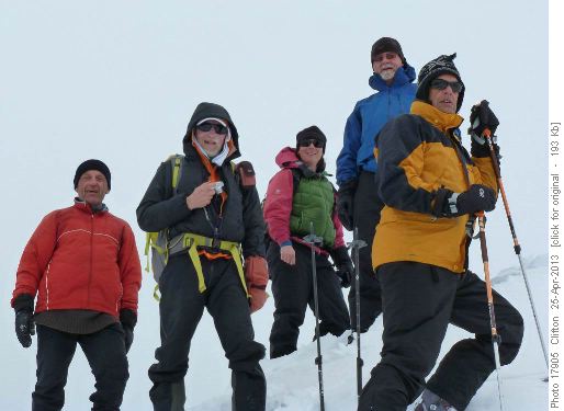 Carl, Arnold, Elizabeth, Kevin and Wallace on Cirque Fore-Peak Carl, Arnold, Elizabeth, Kevin and Wallace on Cirque Fore-Peak
