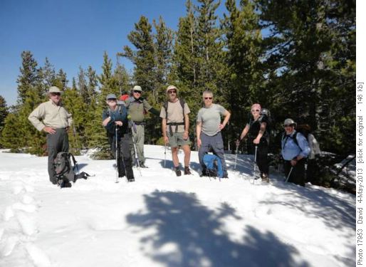 Ramblers on summit Mt Barwell (1905m)