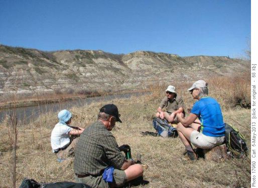 Lunch on the banks of the Red Deer River