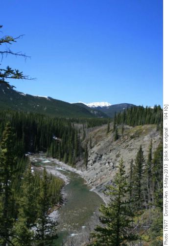 Looking west up Elbow river
