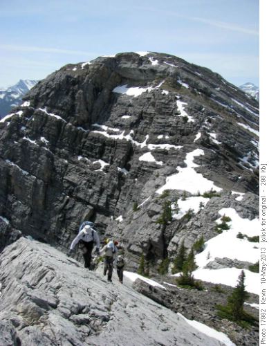Continuing up the ridge with Loder Peak in the background