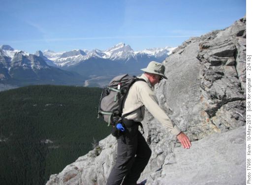 Damian scrambling up the slabs on Door Jamb