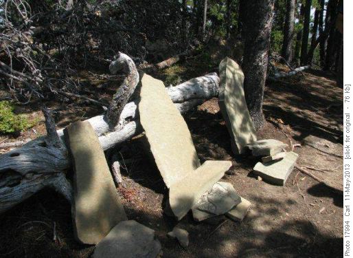 Sandstone seats at the summit