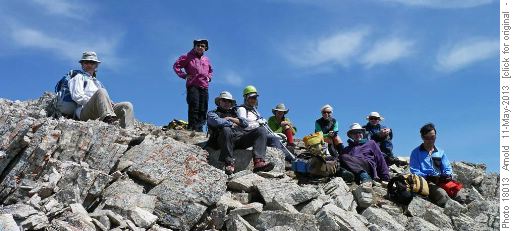 Resting on descent of Grotto Mountain