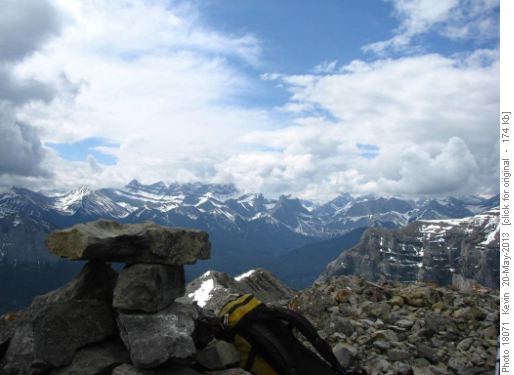 Looking West from the summit cairn