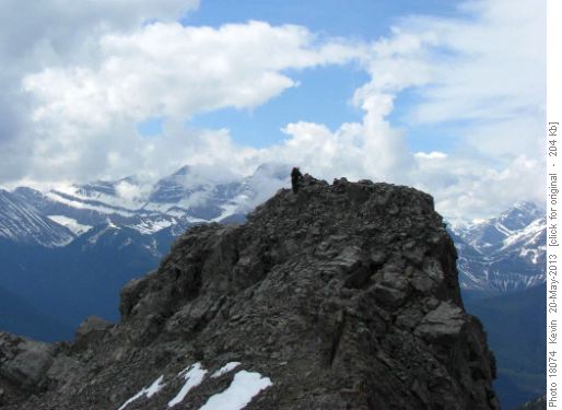 John on the upper section of the ridge
