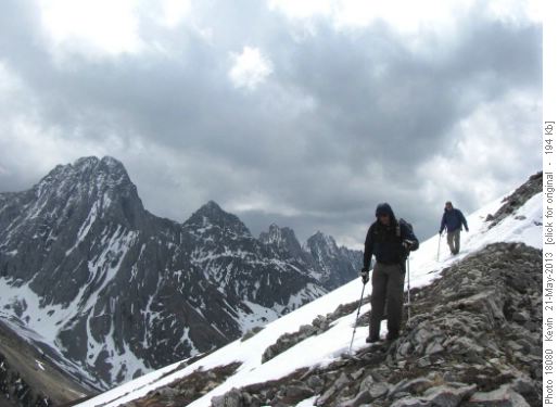 Ray and Clifton traversing towards the North end of the summit ridge
