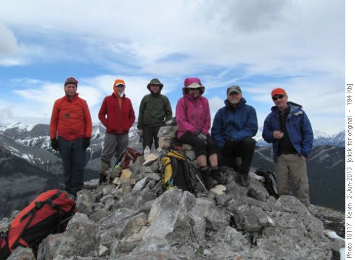 Snack break at the summit cairn