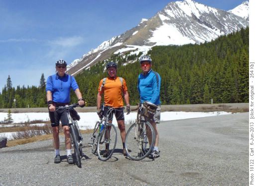 Not so young male Ramblers at Highwood Pass parking