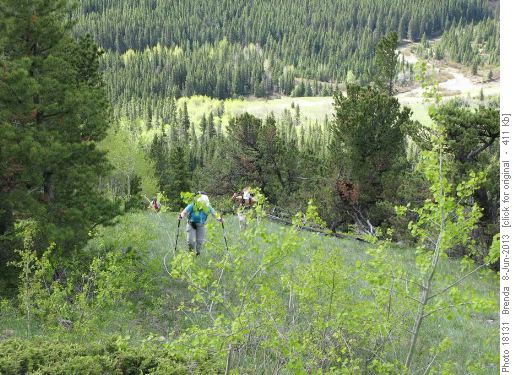 Coming up the steep south end of the ridge