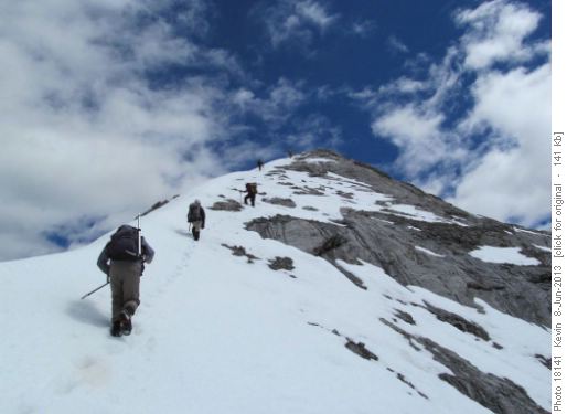 Approaching the false summit of Old Baldy Mountain