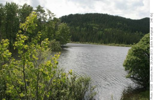 Enlarged lake near start of trail