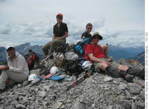 Well deserved rest on the higher summit.