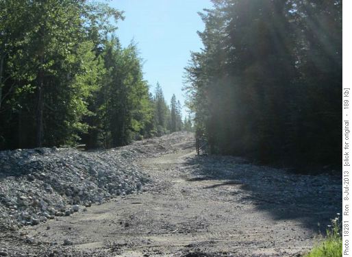 Flood rubble on road to Fireside picnic area