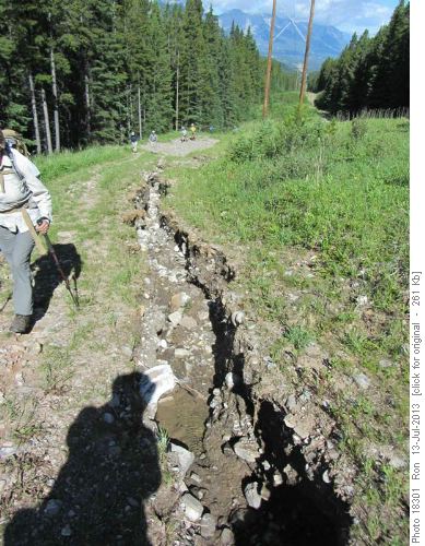Deep gully on powerline road on way to Pigeon Mtn