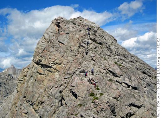 Ascending east (lower) peak of Mount Norquay