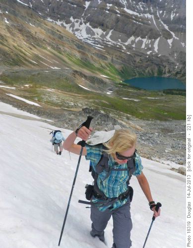 Wendy and Sue on final snow climb to Richardson Ridge