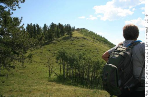 Barb checks out Hill No. 1, Sandy McNabb Hills