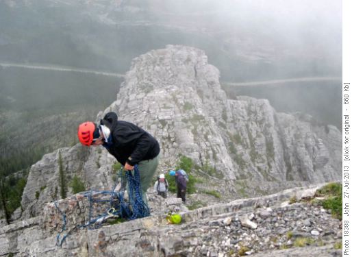 {199 ter Man} setting up a belay on West Ridge Baldy.