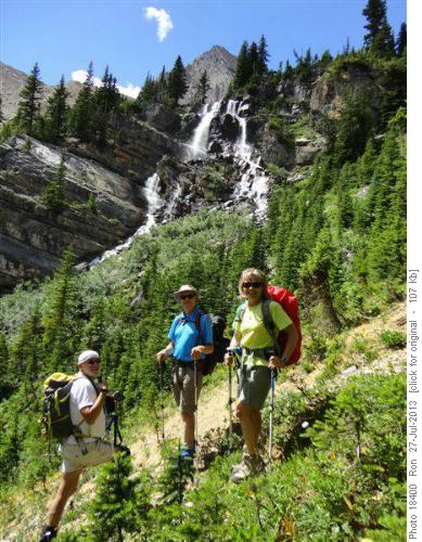Falls on upper Sherbrooke Creek; {433 Ivan Pull}, {177 Ron Hunter} & {206 Barb Mitchell}