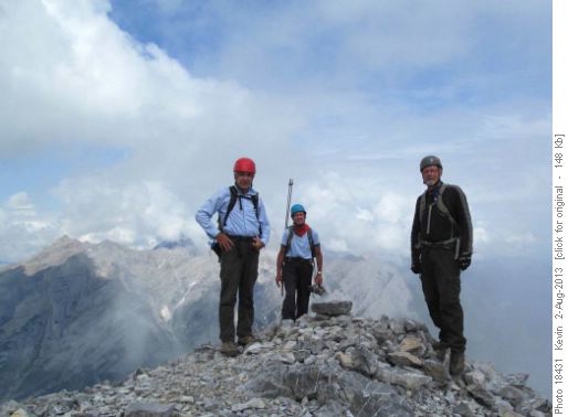 Damian, David and Kevin on the North end of the summit ridge