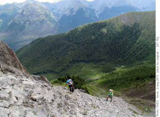 David and Alda starting up the lower rock section