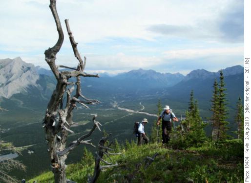 David and Damian on the upper section of the approach trail