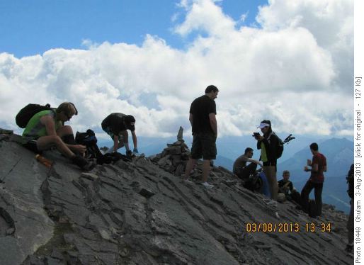 Yamnuska Summit Crowd