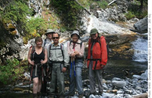 Group beside the upper James Walker creek