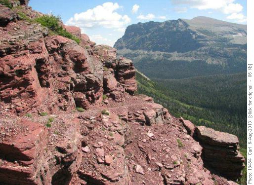 The trail up the slope to the pass