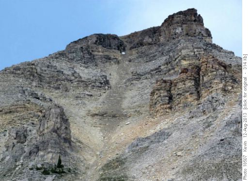 Our descent gully in the centre of the picture