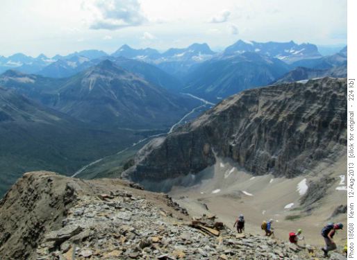 Descending the South Ridge