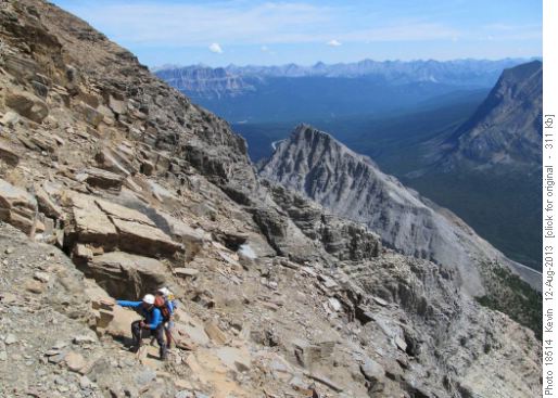 Ricardo and Alda on the upper section of the gully
