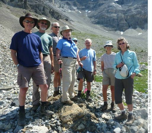 Group in alpine meadow