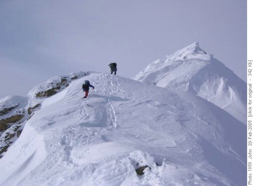 Ascending Balfour SE ridge