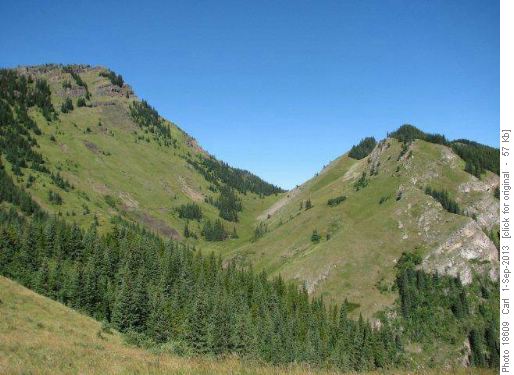 First view of the pass, ridge to right