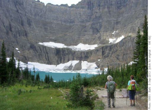Carolyn & Jennifer approaching Iceberg Lake