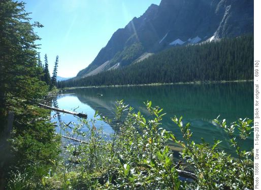 Mirror-like surface of Boom Lake at outlet
