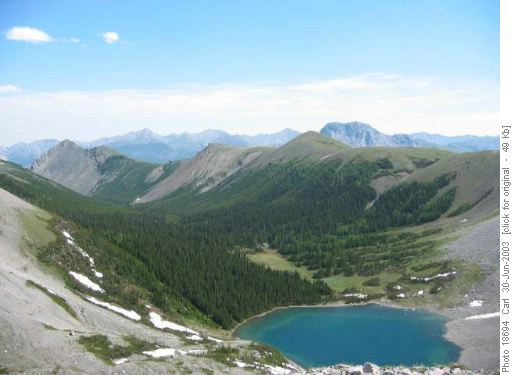 Fortress Ridge seen from above Fortress Lake.
