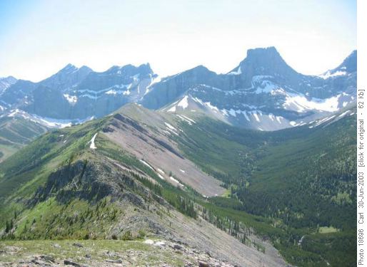 Fortress ridge - the view back from the fourth top to The Fortress.