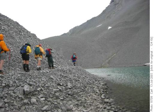 Upper tarn in Rummel pass