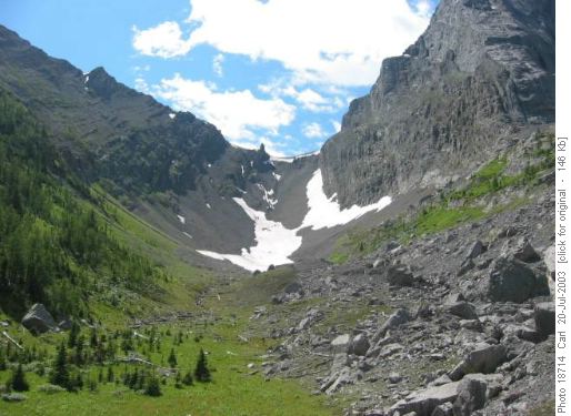 Col east of Commonwealth peak.