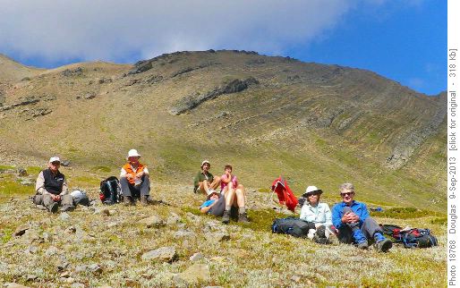 Main lunch break after the scree descent Main lunch break after the scree descent